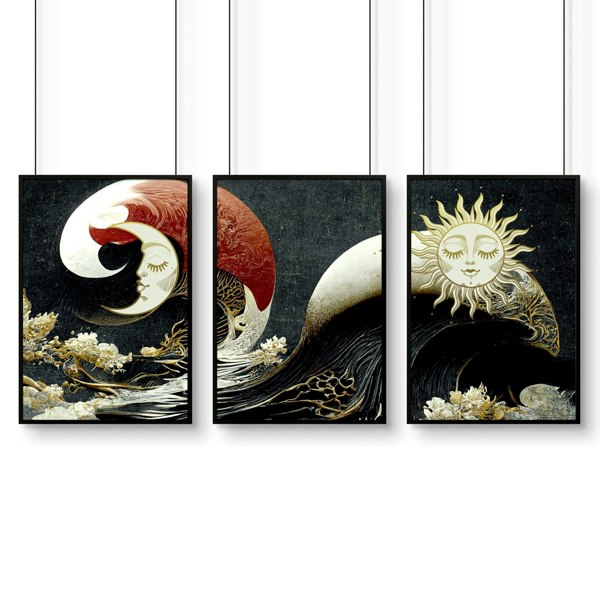 Wall art Japanese | set of 3 framed wall art prints