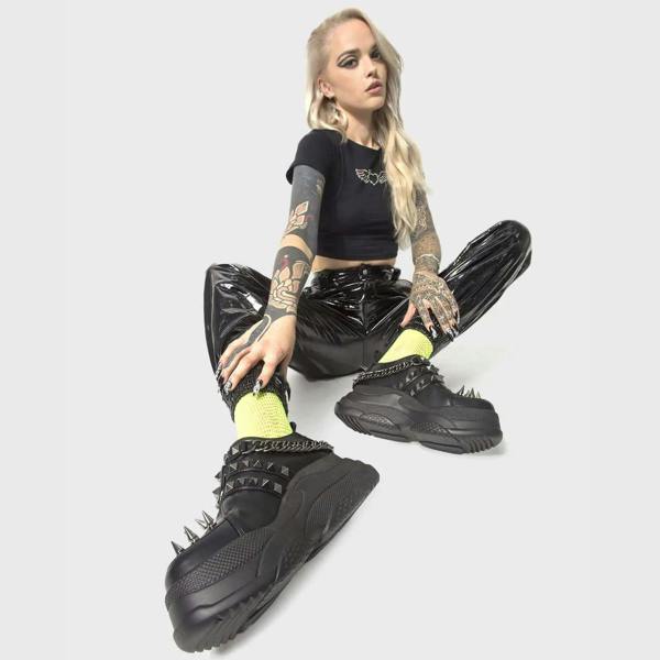 Lamoda Watch Out Chunky Platform Sneakers Black PU Women’s Trainers