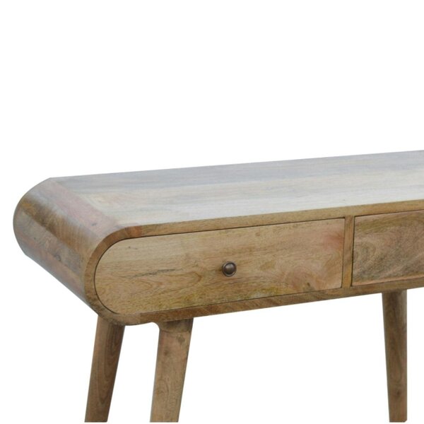 Wyld Haus Florence Oval 2 Drawer Natural Mango Wood Console Table
