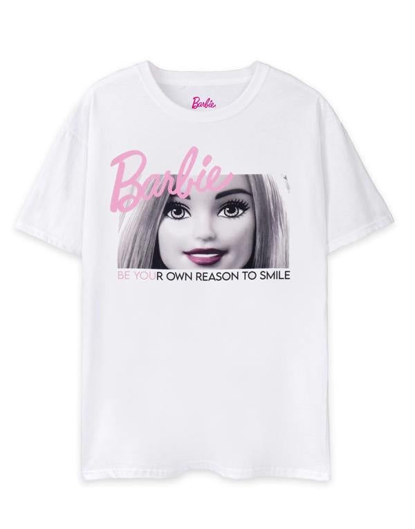 Barbie Womens White Barbie Doll Short Sleeved T-Shirt