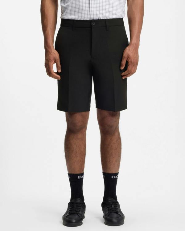 BOSS Green S_Commuter Mens Slim-fit shorts in water-repellent stretch fabric - Black 001