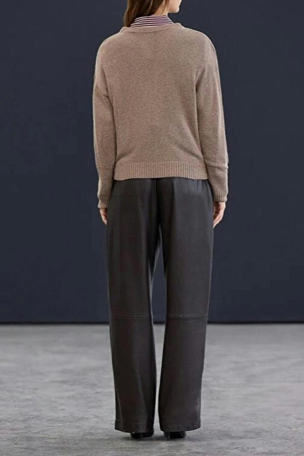 WOVCOR Cashmere Blend Crew Neck Knit Sweater