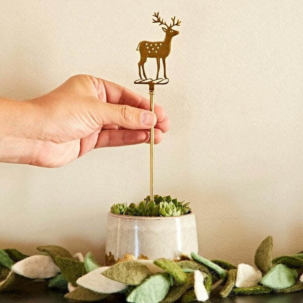 Paper High Set of 3 Recycled Metal Christmas Plant Silhouette Stakes