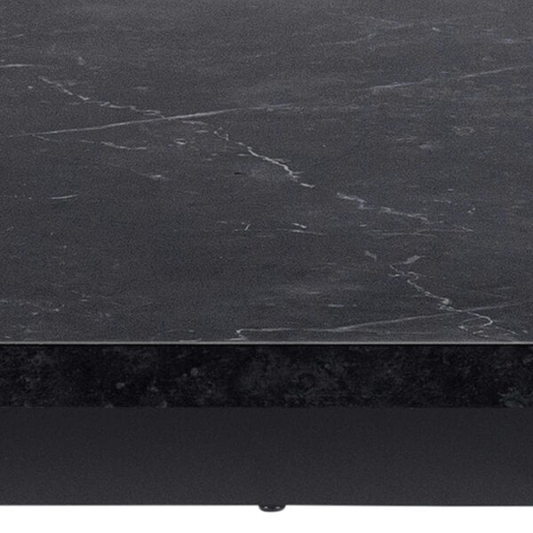 Wyld Haus Stovring Black Marble Effect Dining Table Black Legs