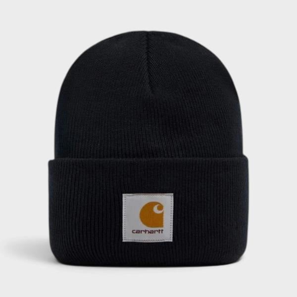 Carhartt WIP Logo Watch Beanie Hat Deep Night Black