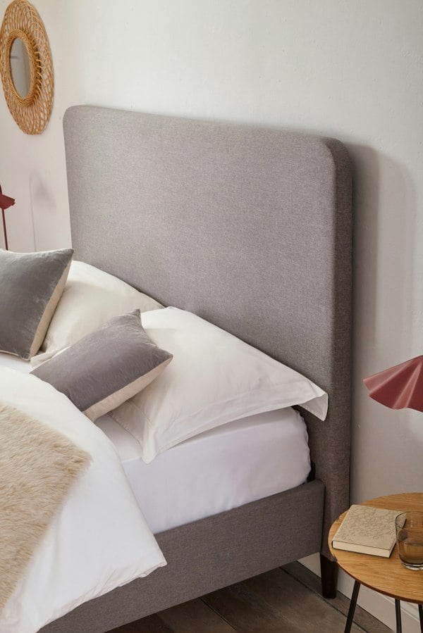 DS Living Novara Grey Upholstered Panel Bed Frame