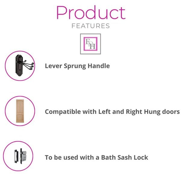 EDH Door Hardware Black Nickel Door Handles - Askworth Internal Door Handle Set for Internal Doors