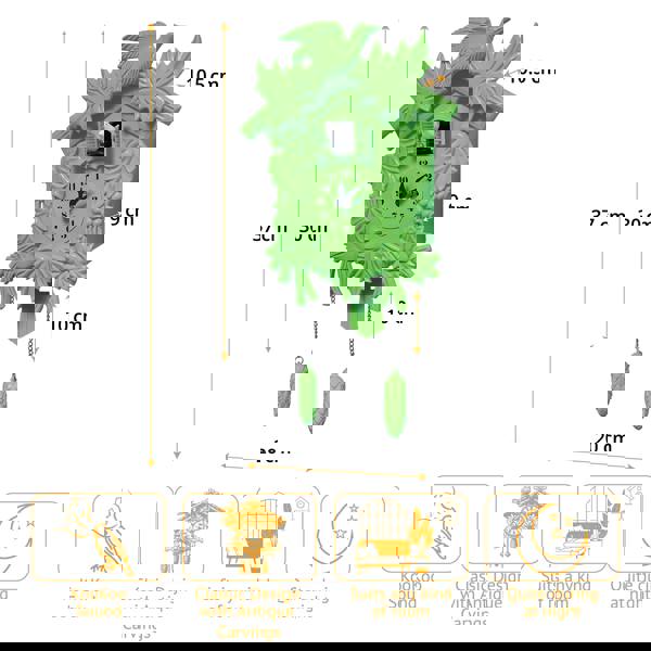 WALPLUS WC2055 - Green Vintage Cuckoo Clock