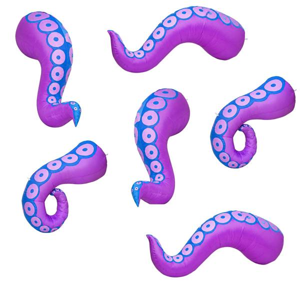 Samuel Alexander Set of 6 Light up Large Inflatable Octopus Tentacles Halloween Decoration with LEDs