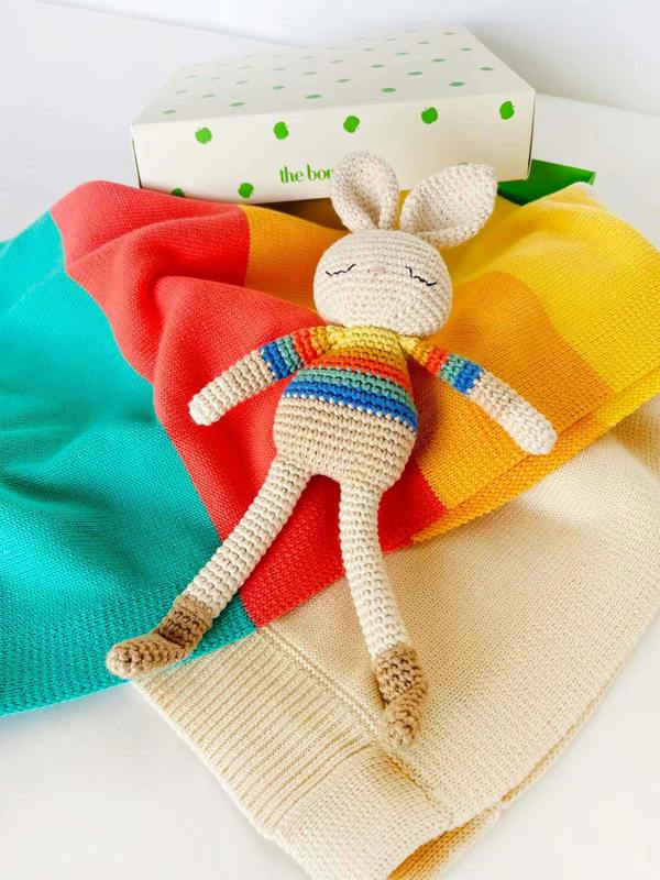 The Bonnie Mob Bonnie Bunny Crochet Toy - Rainbow stripe