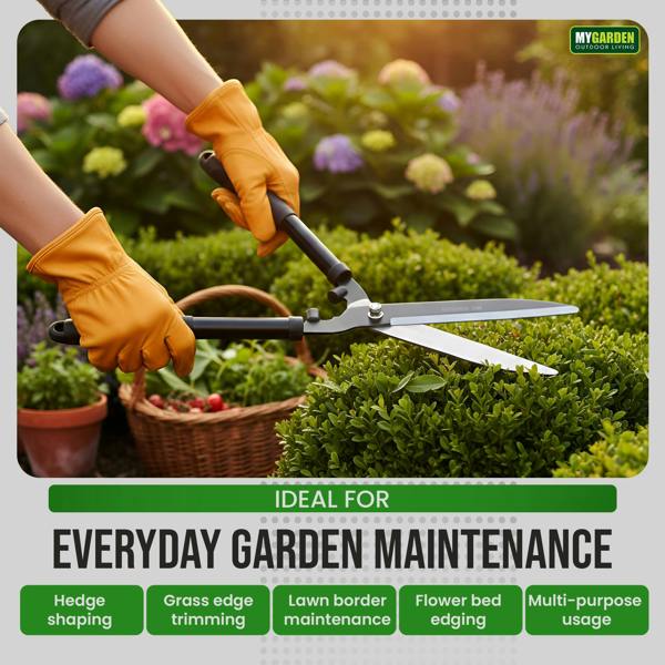 My Garden Outdoor Living Garden Hedge Shears with Hardened Carbon Steel Blades-53cm Lightweight Ergonomic Garden Shears-Trimming Hedges,Grass & Edges