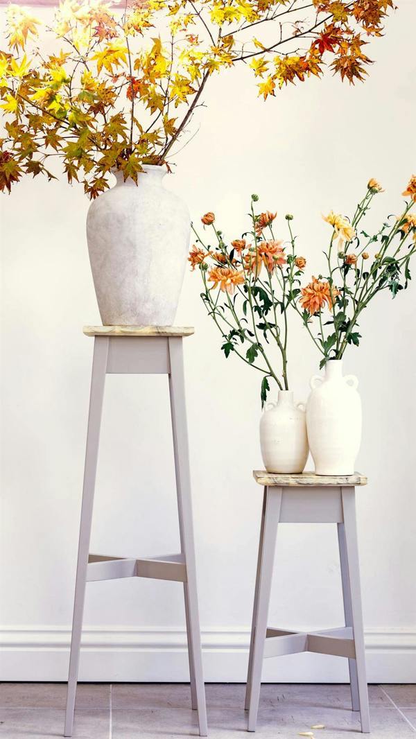 Statement Furniture Florence Plant Stands Set of 2, Tall Small Wooden Plant Holders Assembled