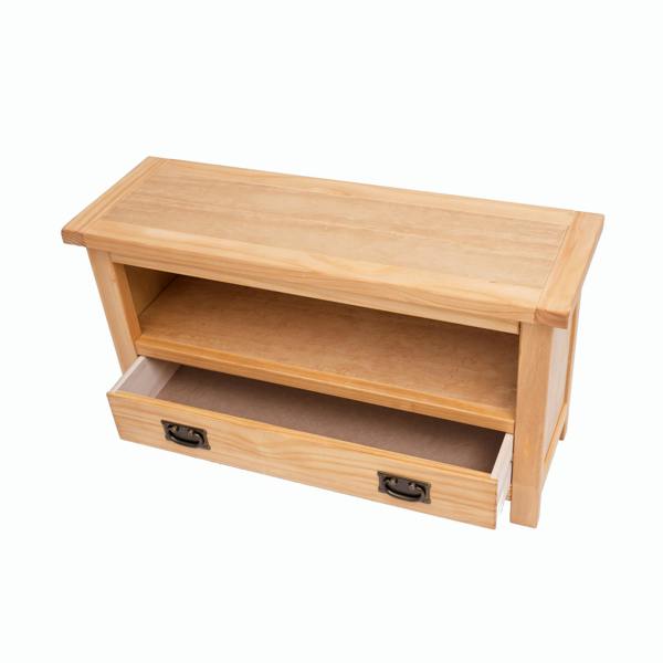 Cabinet Bits Lugo Waxed 1 Drawer TV Cabinet Brass Drop Handle