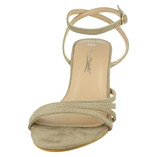 Anne Michelle Ladies Anne Michelle Mid Heel Wide Fit Party Sandals F12112