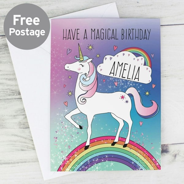 Personalised Memento Company Personalised Unicorn Card