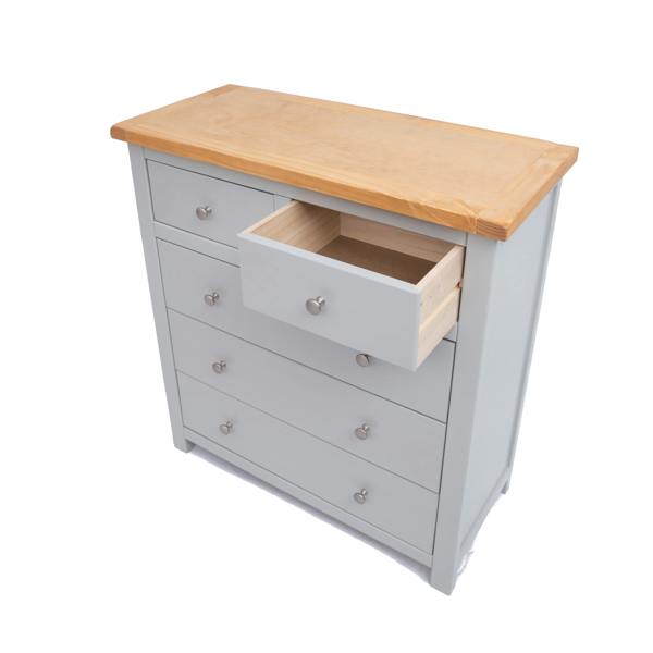 Cabinet Bits Argenta 5 Drawer Chest of Drawers Chrome Knob