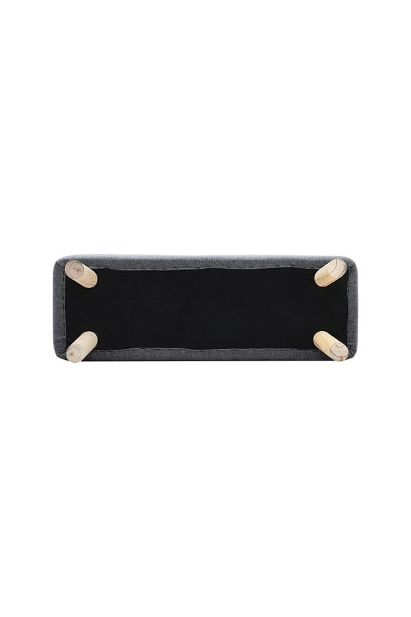 Living and Home 81cm W Grey Rectangular Tofu-shaped Footstool