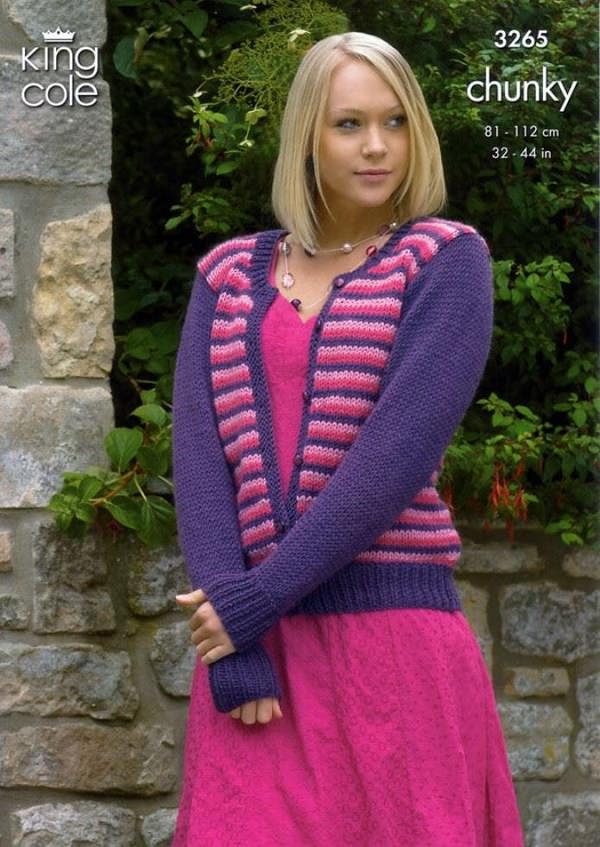 King Cole Merino Knitting Pattern 3265, Cardigans for Women, 32 - 44 Inches - Easy