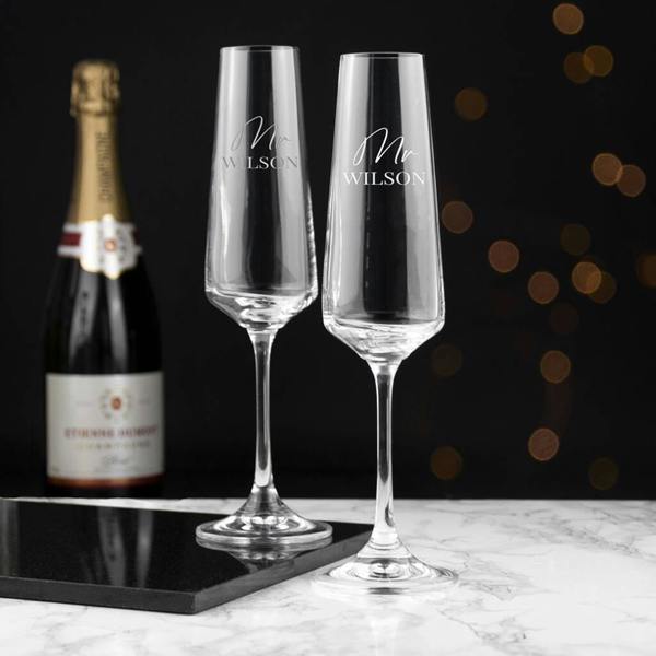 Personalised Couples' Champagne Flute Set - lifestyle shot