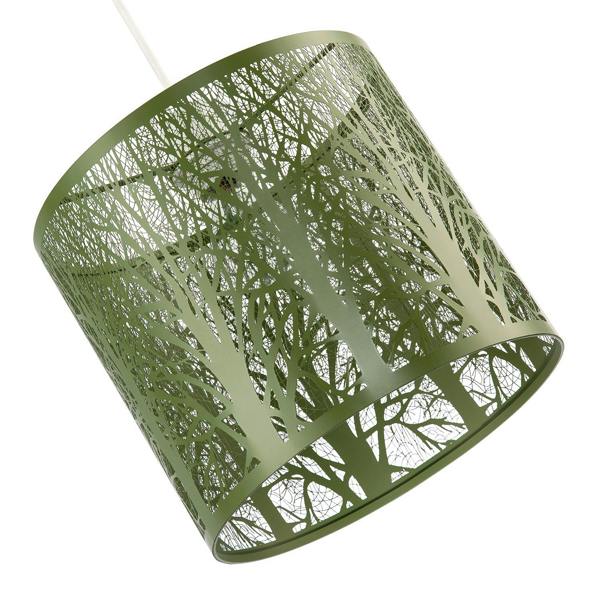 Unique and Beautiful Olive Green Metal Forest Design Pendant Shade Image 5