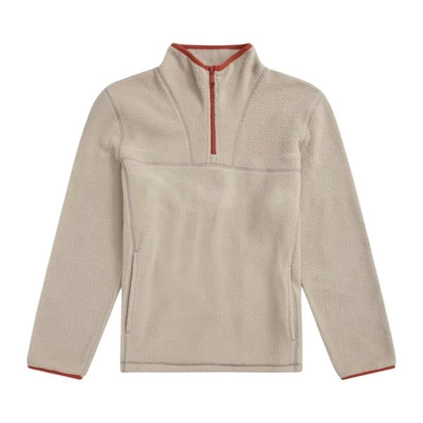 Animal Mens Alfie Contrast Detail Borg Half Zip Fleece Top - Light Beige - 