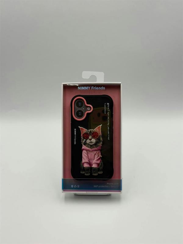 Nimmy Friends Nimmy Glasses Cool Cat Case with MagSafe for iPhone 17 6.3" Black Pink - N-YJ-IP17-018