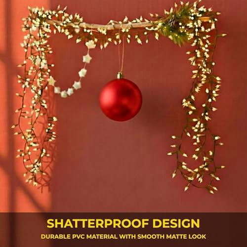 2cm Matte Red Christmas Bauble for Tree and Home Decor, Elegant Festive Hanging Ornament image 6