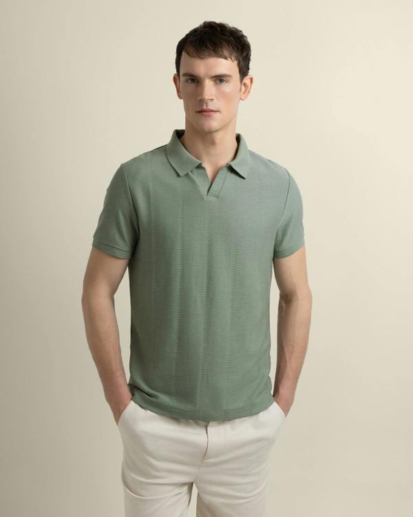 Larsson & Co Arne - Stripe Textured Polo Shirt