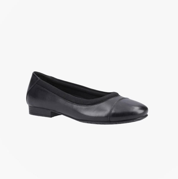 Hush Puppies EMMA Girls Leather School Shoes Black