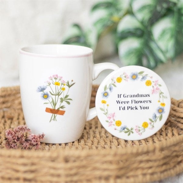 Serano If Grandmas Were Flowers Floral Mug & Coaster Set