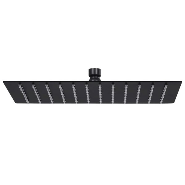 Berkfield Rain Shower Head Stainless Steel 30x20 cm Rectangular Black