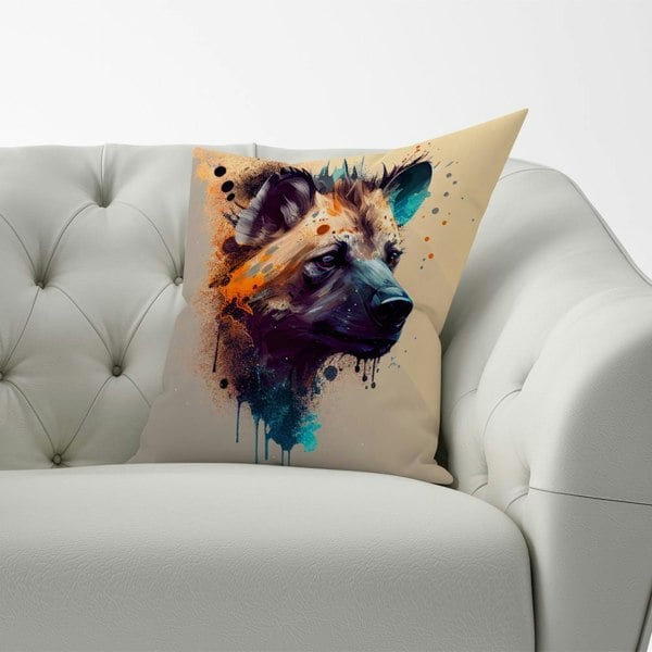 Warren Reed Hyena Face Splashart Light Background Cushions