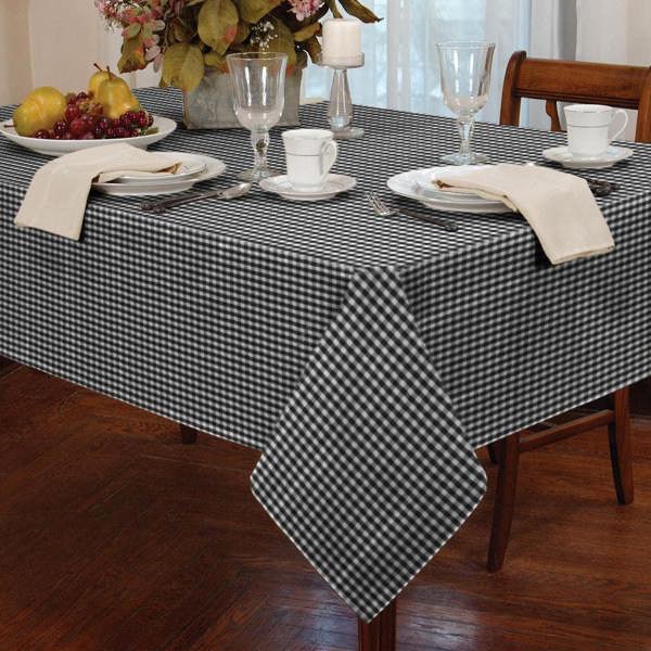 Gingham Black 36" x 36" Tablecloth - AS (Not B&Q)