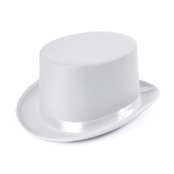 Bristol Novelty Unisex Satin Top Hat - White - 
