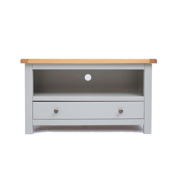 Argenta Light Grey 1 Drawer TV Cabinet Brass Knob
