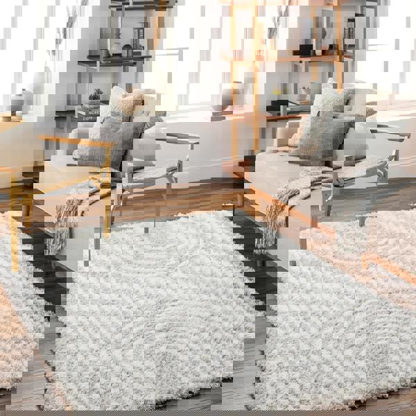 Livabliss Urban Shag-Modern Grey White Soft Plush Pile Rug