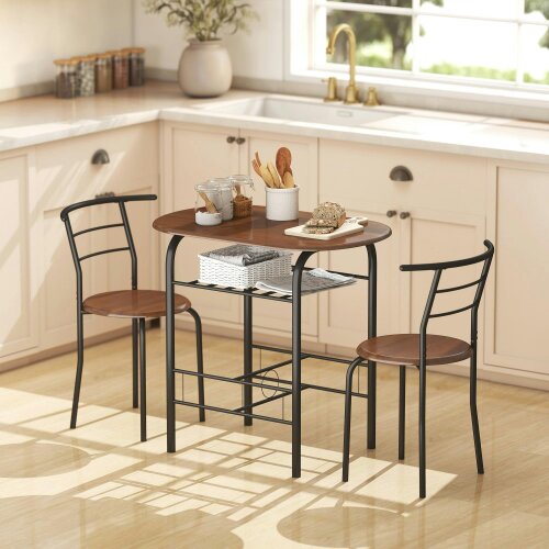 Wyld Haus Vidiba Wooden Natural 3 Piece Compact Dining Set
