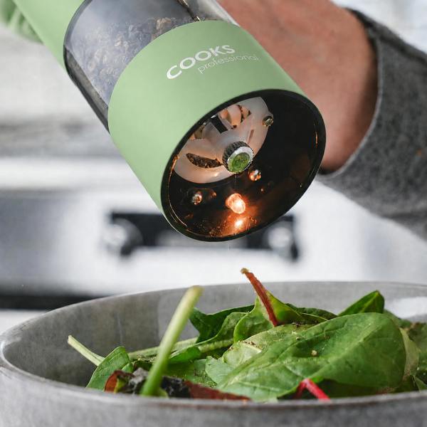 Cooks Professional Electric Salt and Pepper Mill Set | Green