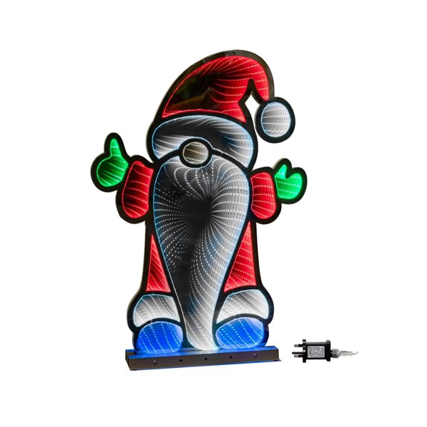 Samuel Alexander 60cm Infinity Christmas Santa on Metal Base with Multi-Coloured LEDs