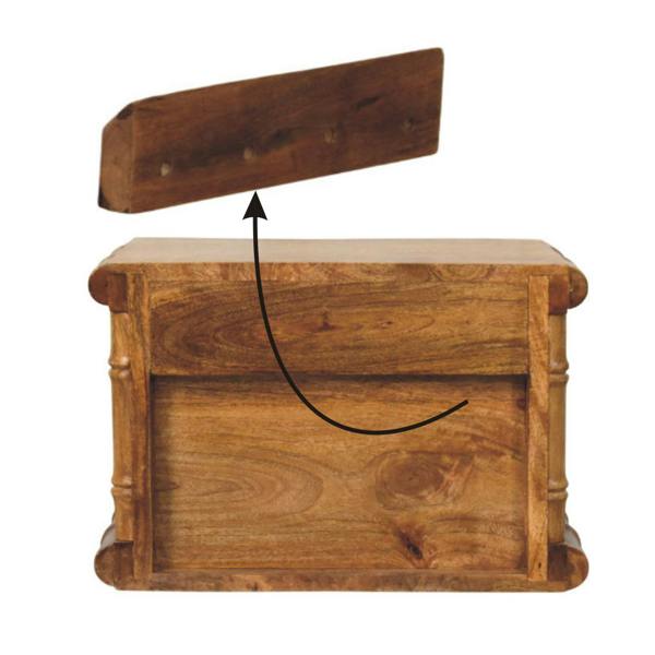 Artisan Furniture Solid Wood Bamboo Bedside in Amber Oak Finish, 2 Drawers, Brown