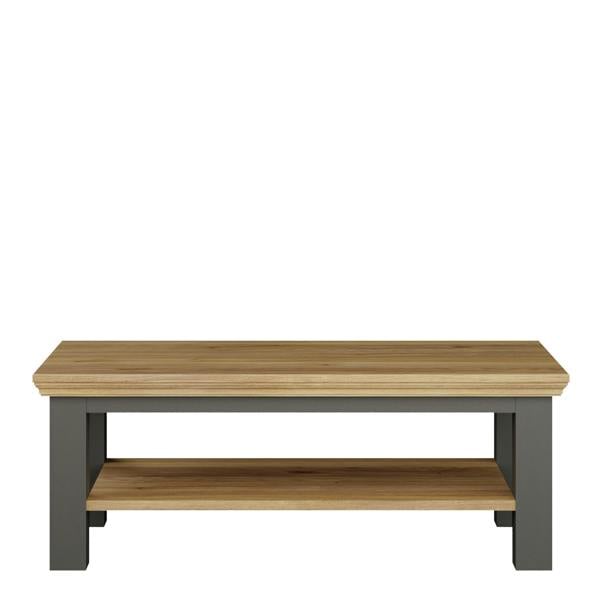 Furniture To Go Pontypool Large Rectangular Coffee Table with Shelf in Grey and Mauvella Oak