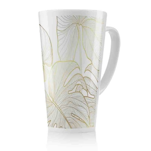 Benjamin Tate Design Golden Botanical Line Art Latte Mug