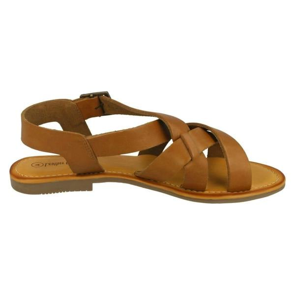 Leather Collection Ladies Leather Collection Buckle Slingback Sandals F00229