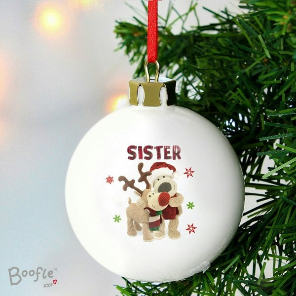 Personalised Memento Company Personalised Boofle Christmas Reindeer Bauble