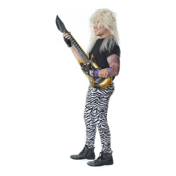 Bristol Novelty Mens Zebra Print Costume Trousers - White/Black - 