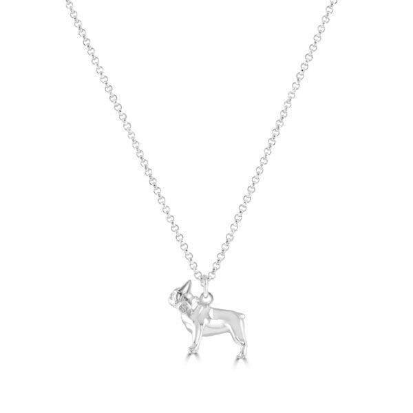 French Bulldog Silver Necklace - Personalised - MYLEE London