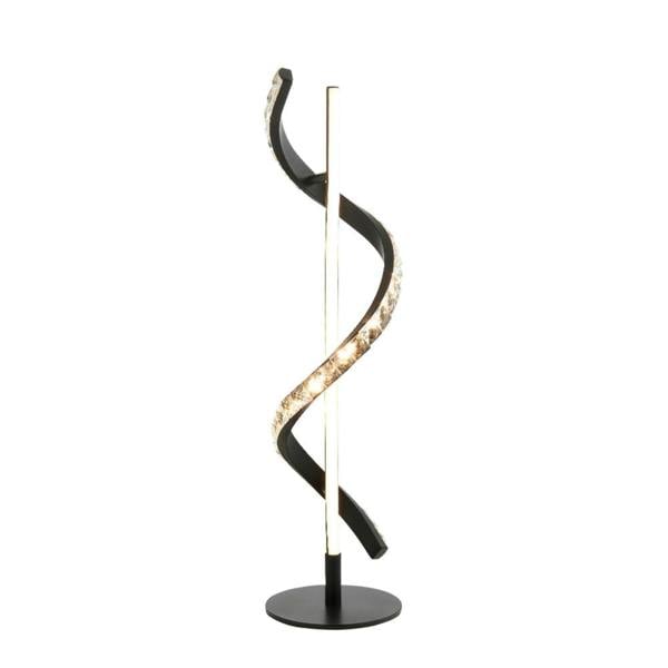 Pagazzi Lighting Hyde Matte Black And Crystal LED Table Lamp