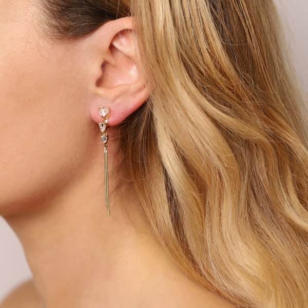 Gold Trip Heart Drop Clip On Earrings