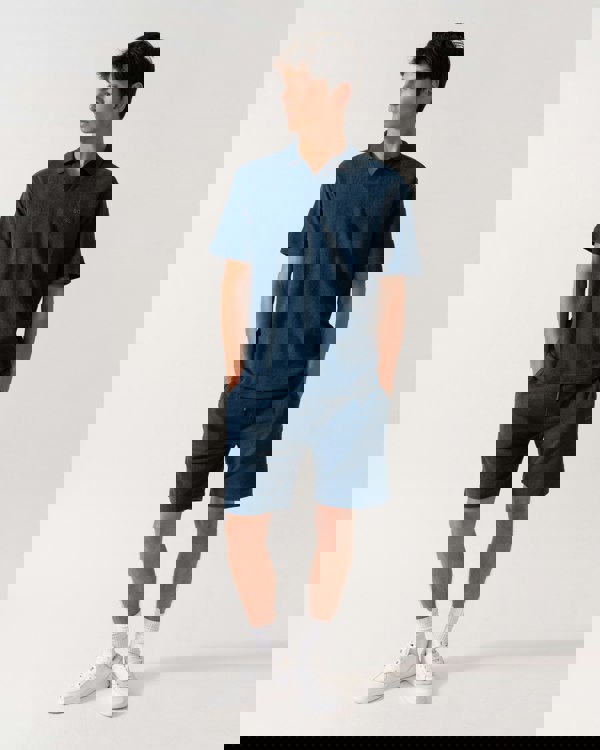 BOSS Orange Doubletowel Mens Polo Shirt - Open Blue 466