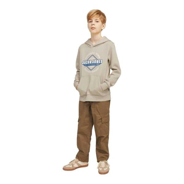 Jack And Jones Boys Logo Cotton Blend Sweatshirt - Moonbeam - 